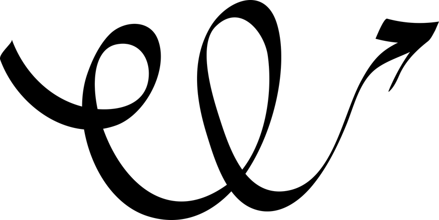 The looping arrow mark from the cover of the It Was Never You books.